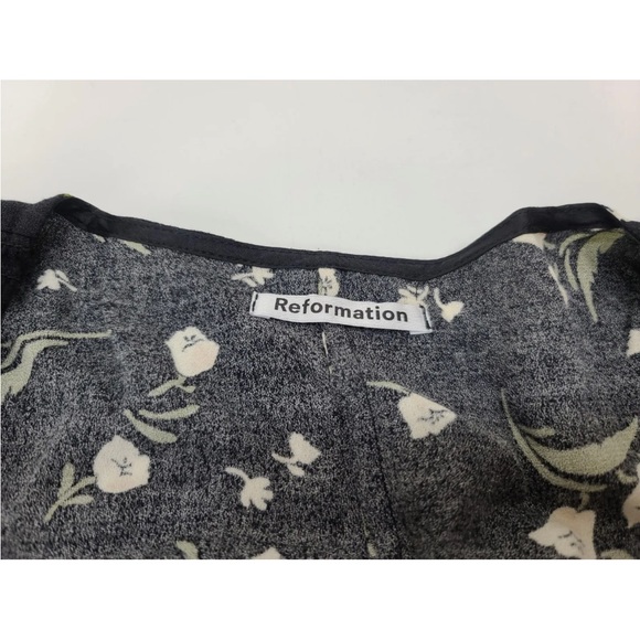 Reformation Jam Floral Wrap Tie Top Size L Womens - Picture 3 of 12